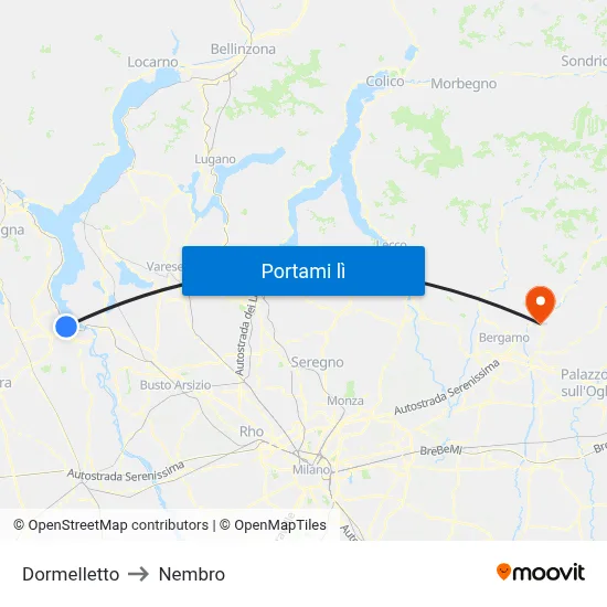 Dormelletto to Nembro map
