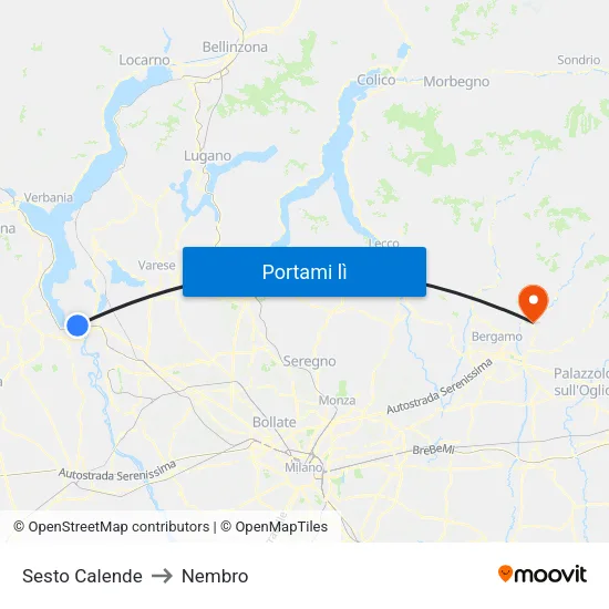 Sesto Calende to Nembro map