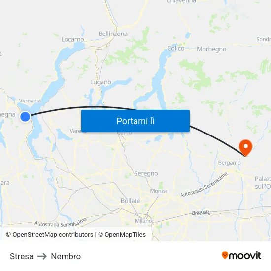 Stresa to Nembro map