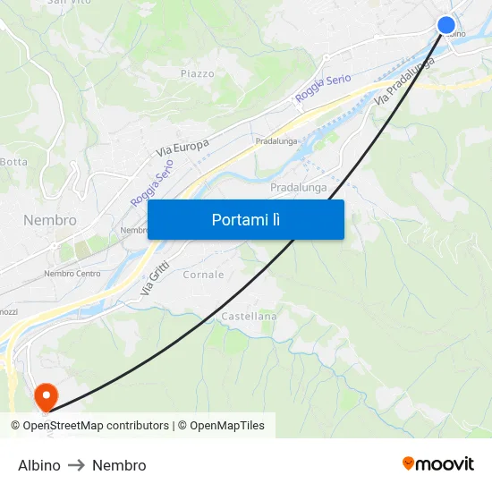 Albino to Nembro map