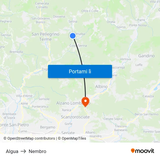 Algua to Nembro map