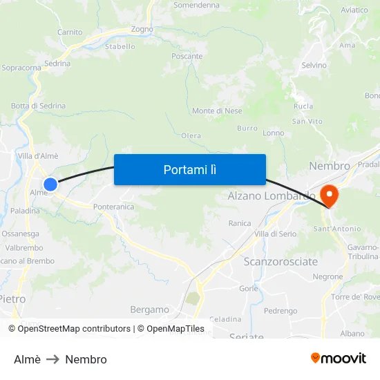 Almè to Nembro map