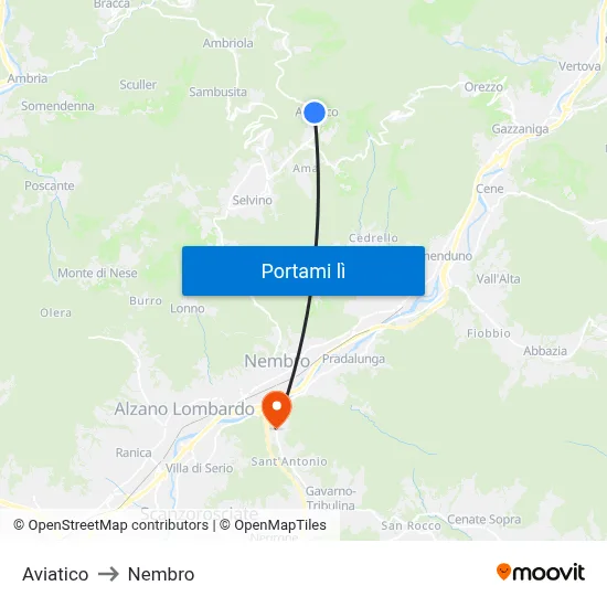 Aviatico to Nembro map