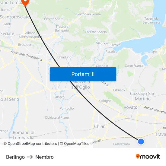 Berlingo to Nembro map