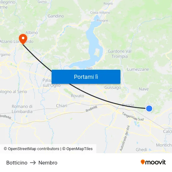 Botticino to Nembro map