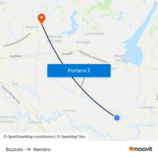 Bozzolo to Nembro map
