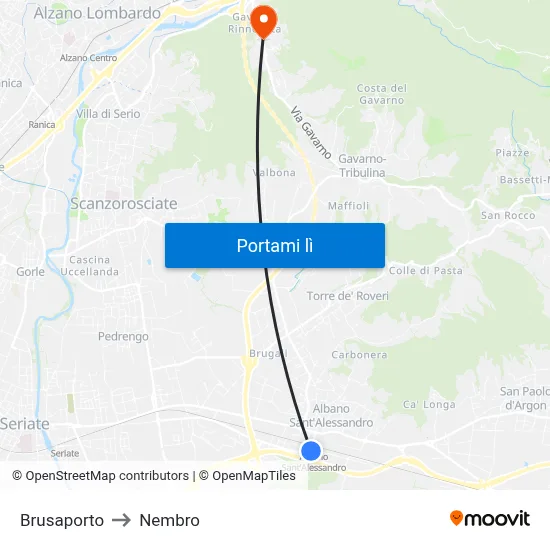 Brusaporto to Nembro map