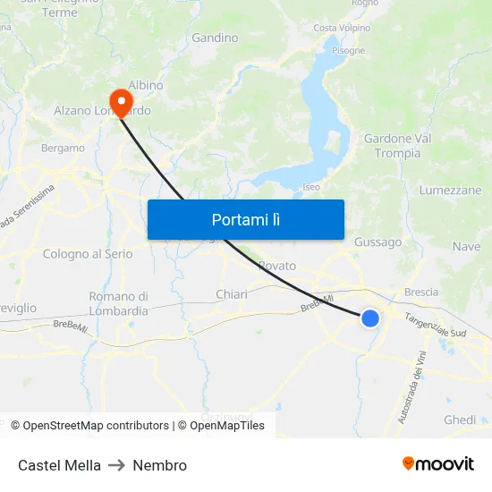 Castel Mella to Nembro map