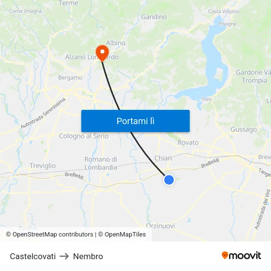 Castelcovati to Nembro map