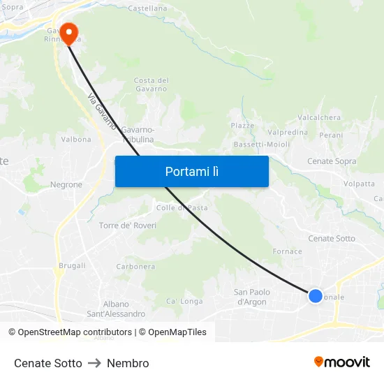 Cenate Sotto to Nembro map