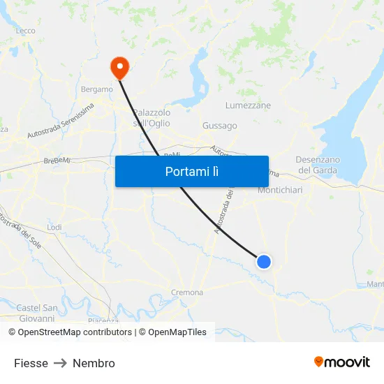 Fiesse to Nembro map