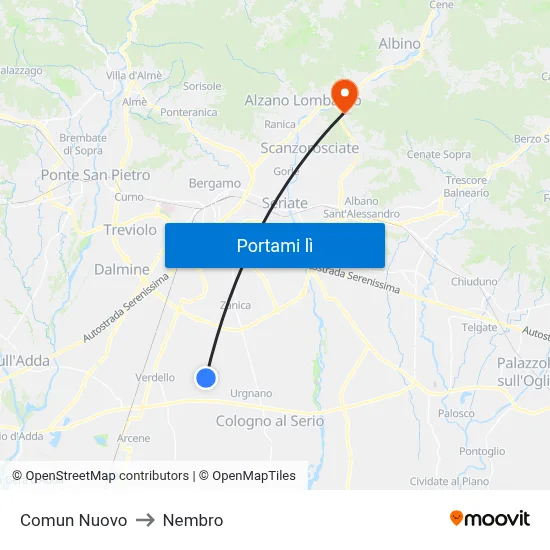 Comun Nuovo to Nembro map