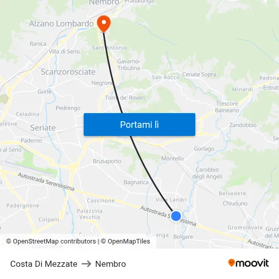 Costa Di Mezzate to Nembro map