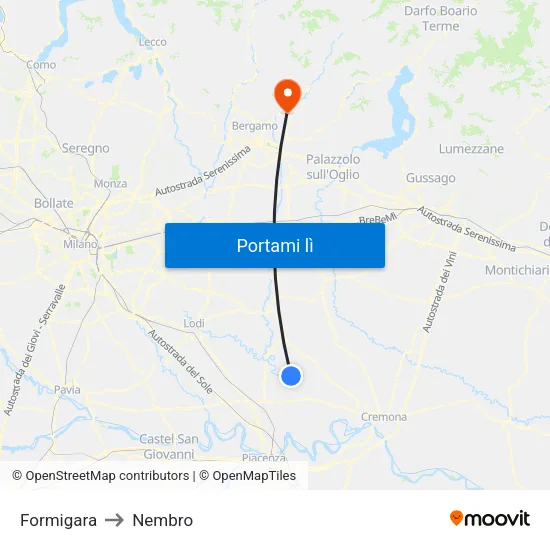 Formigara to Nembro map