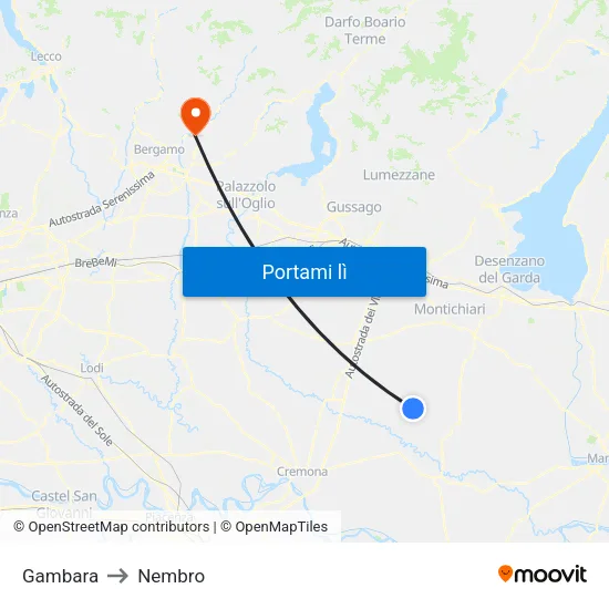 Gambara to Nembro map