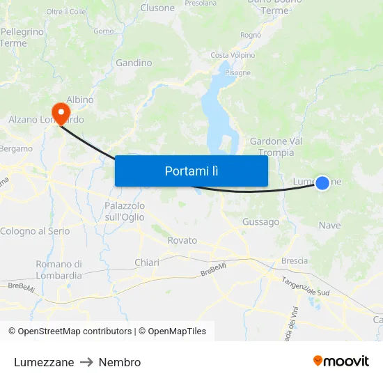 Lumezzane to Nembro map