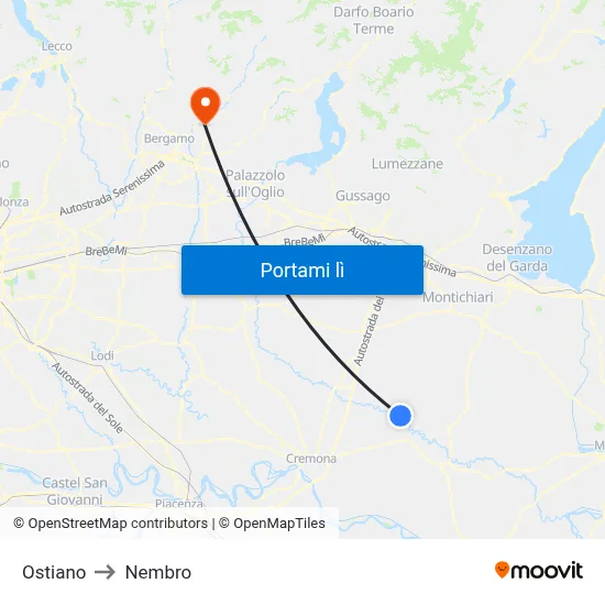 Ostiano to Nembro map
