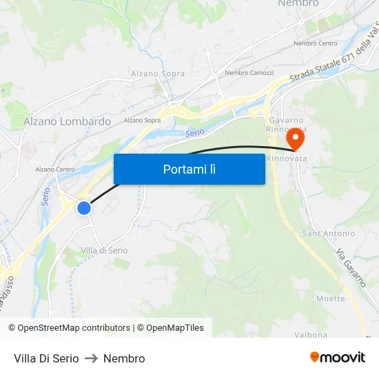 Villa Di Serio to Nembro map