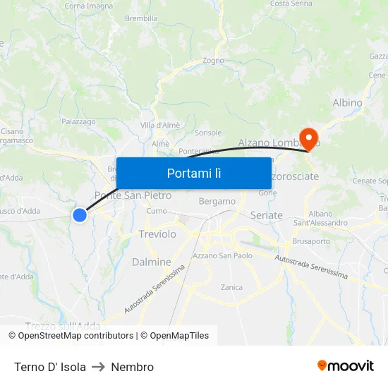 Terno D' Isola to Nembro map