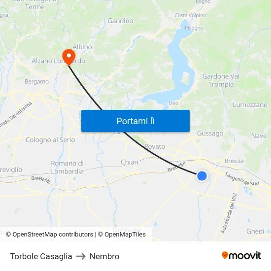 Torbole Casaglia to Nembro map