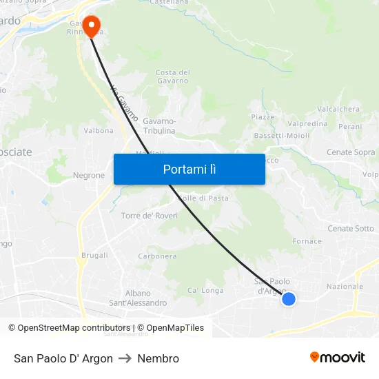 San Paolo D' Argon to Nembro map