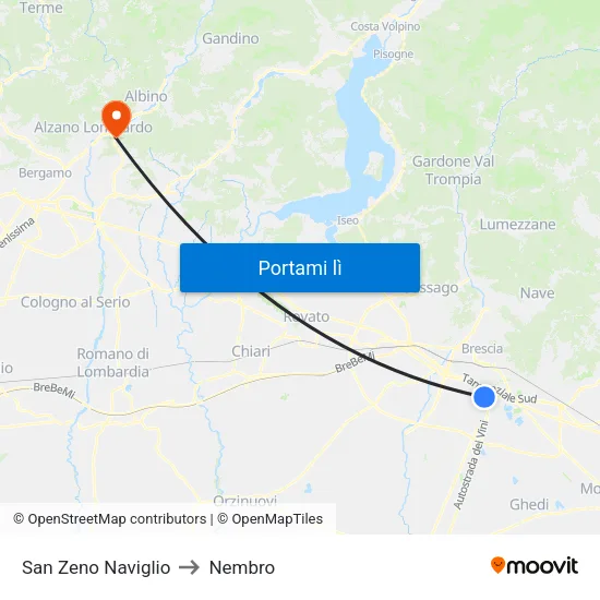 San Zeno Naviglio to Nembro map