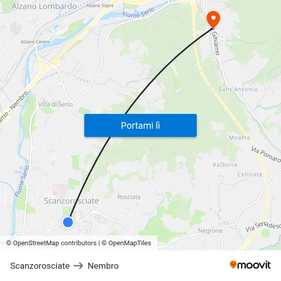 Scanzorosciate to Nembro map