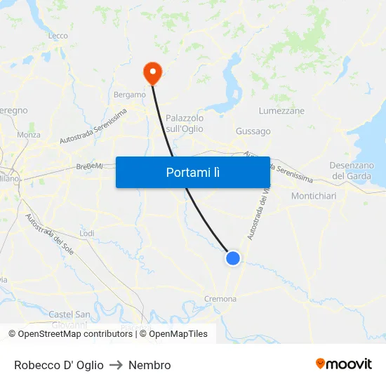 Robecco D' Oglio to Nembro map