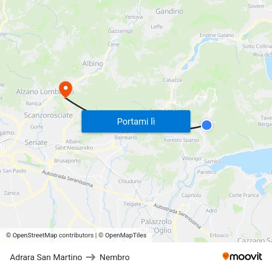 Adrara San Martino to Nembro map