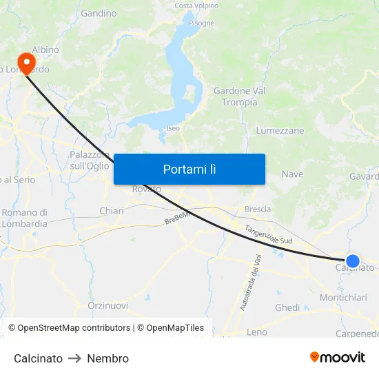 Calcinato to Nembro map