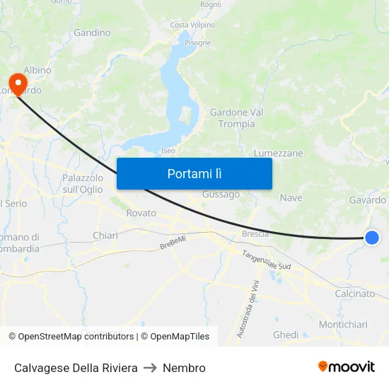 Calvagese Della Riviera to Nembro map