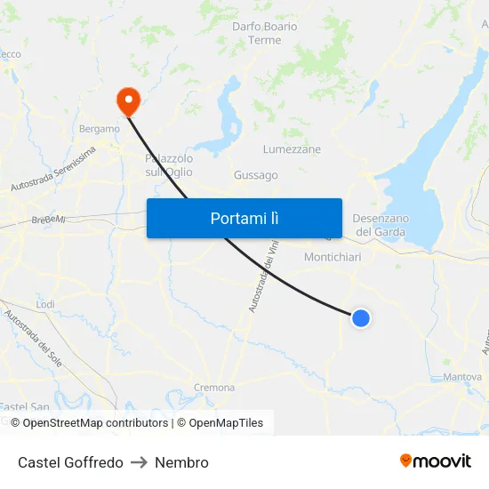 Castel Goffredo to Nembro map
