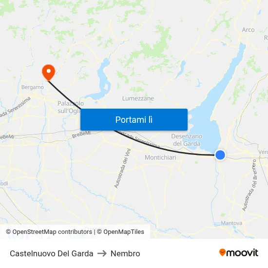 Castelnuovo Del Garda to Nembro map