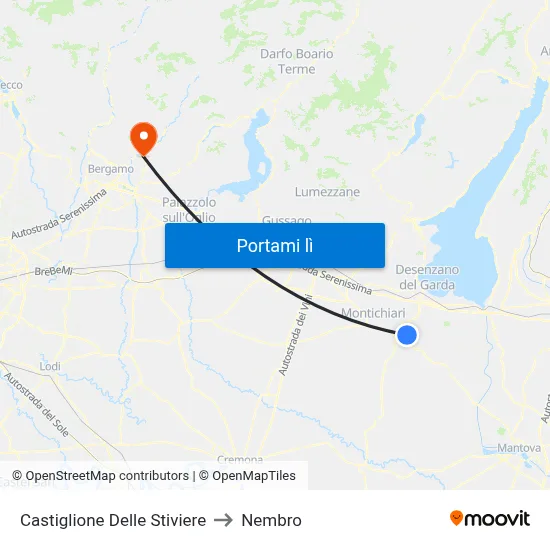 Castiglione Delle Stiviere to Nembro map
