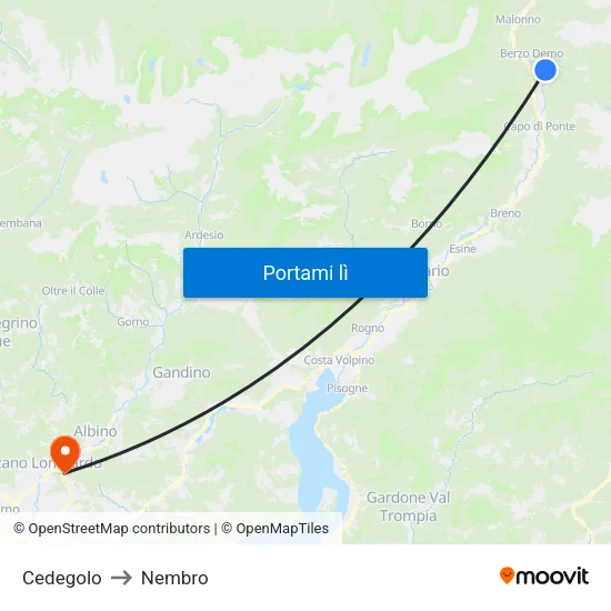 Cedegolo to Nembro map