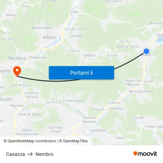 Casazza to Nembro map
