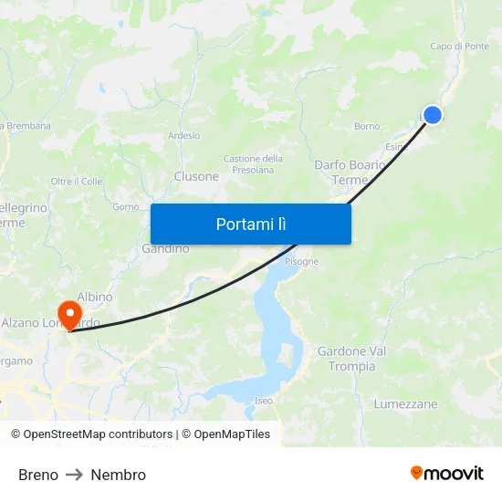 Breno to Nembro map