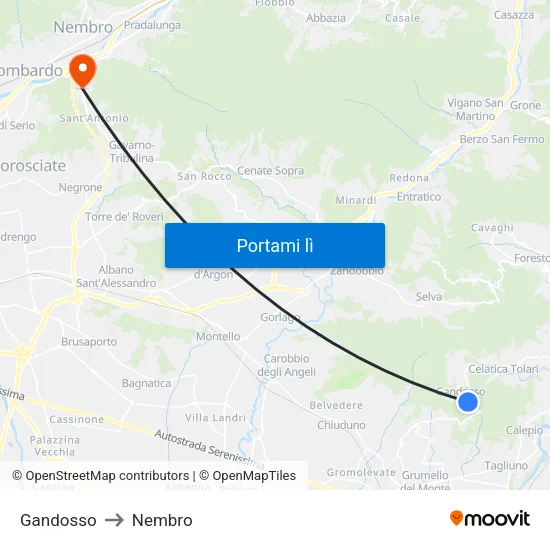 Gandosso to Nembro map