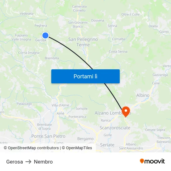 Gerosa to Nembro map