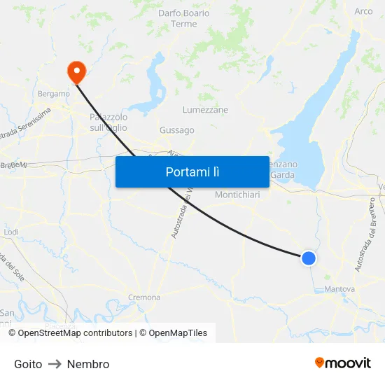 Goito to Nembro map