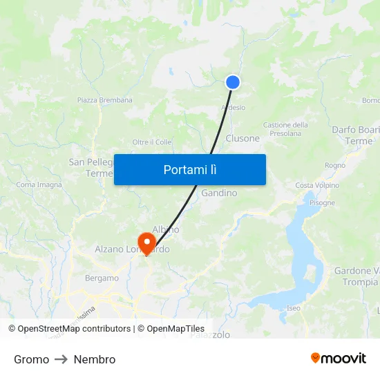 Gromo to Nembro map