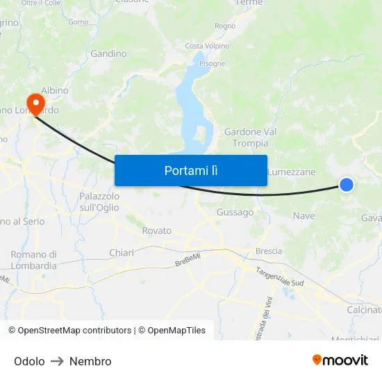 Odolo to Nembro map