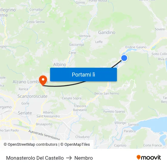 Monasterolo Del Castello to Nembro map