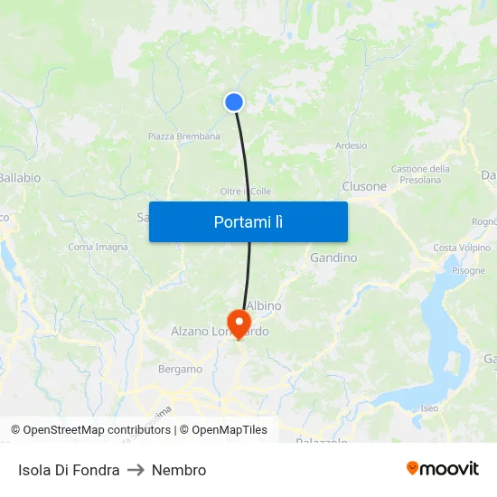 Isola Di Fondra to Nembro map