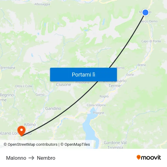 Malonno to Nembro map
