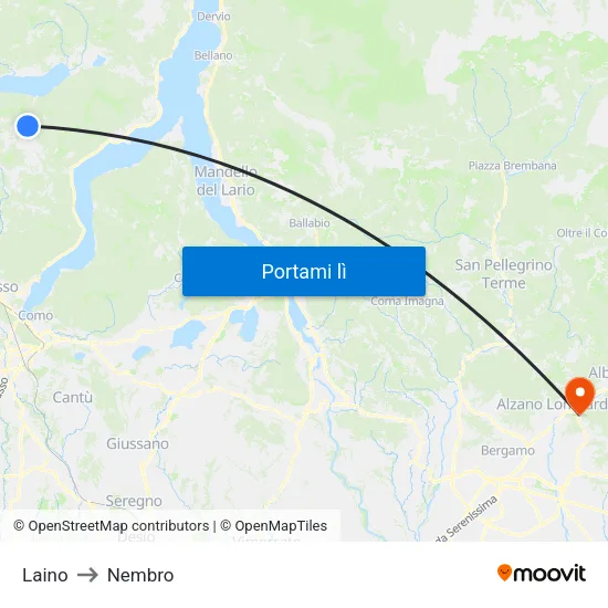 Laino to Nembro map