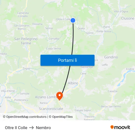 Oltre Il Colle to Nembro map