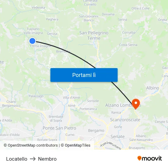 Locatello to Nembro map