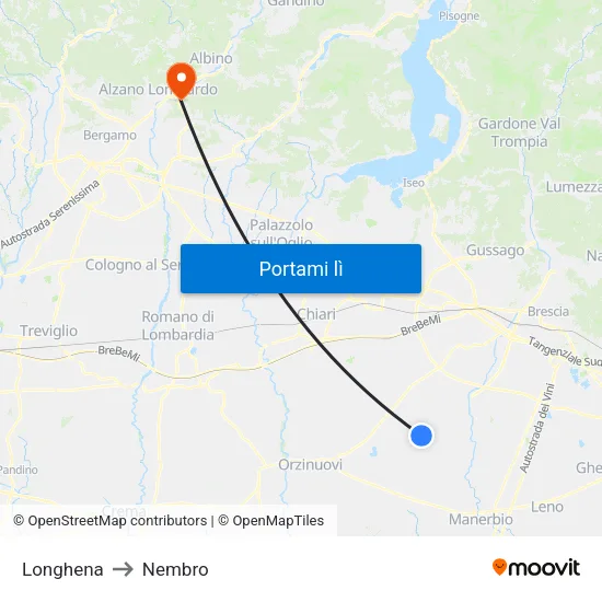 Longhena to Nembro map