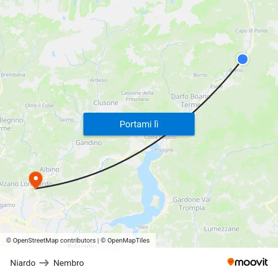 Niardo to Nembro map